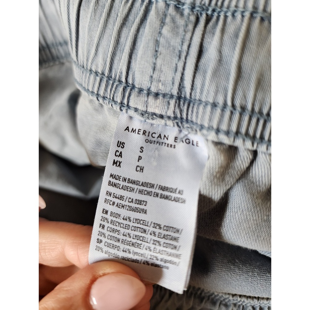 American Eagle Mens Flex Canvas Jogger Shorts Light Blue Size Small 6 Inseam - Picture 6 of 8